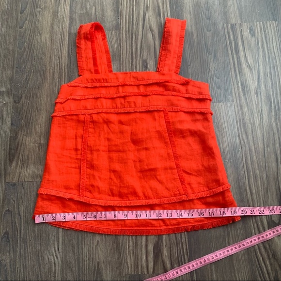 J.Crew Orange Fringe Linen Top - Picture 11 of 13